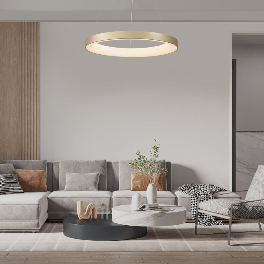 Mantra Niseko II Dimmable LED Pendant Light 65cm Gold 8573