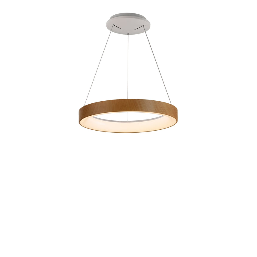 Mantra Niseko II Dimmable LED Pendant Light 38cm Wood 8628