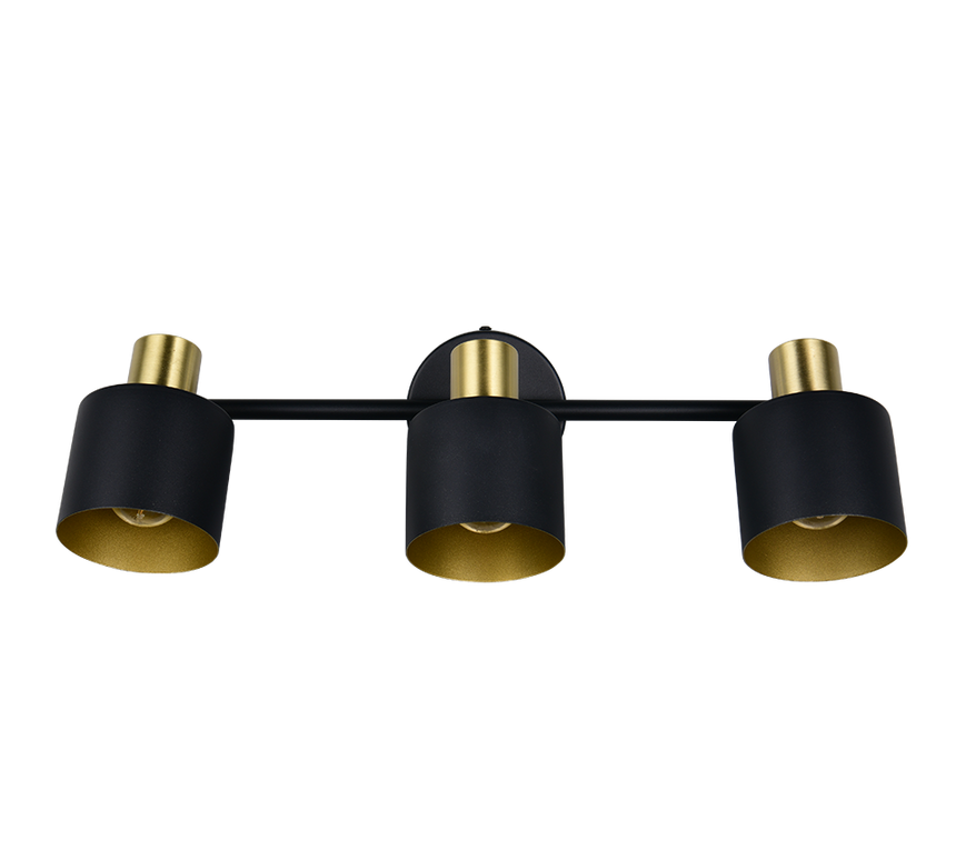 Foco Trio Eva LED negro y dorado 2700K 53,5cm 868800380