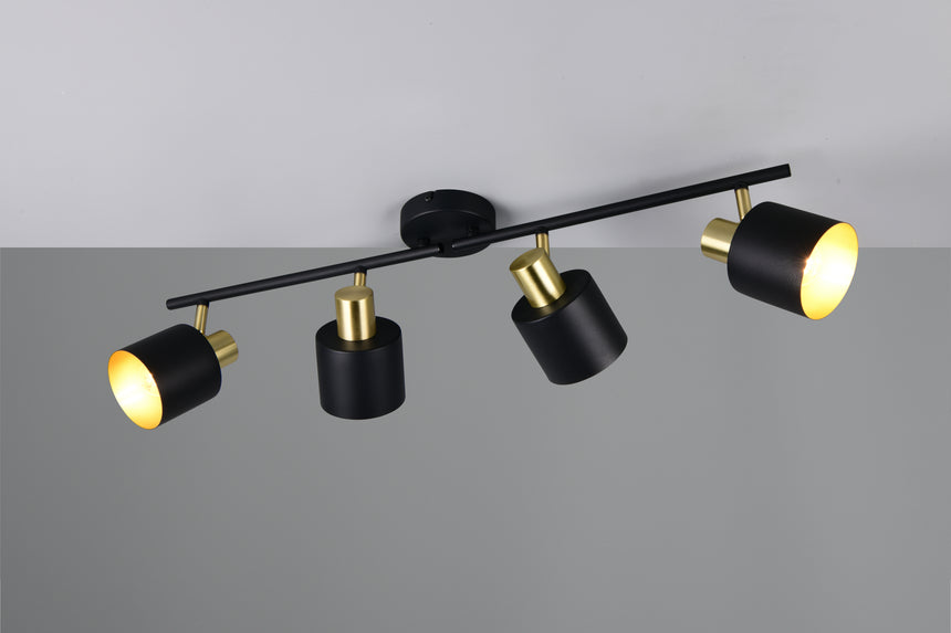 Foco Trio Eva LED negro y dorado 2700K 78cm 868800480