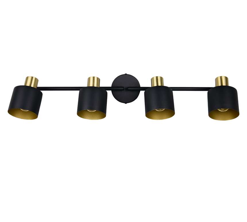 Foco Trio Eva LED negro y dorado 2700K 78cm 868800480