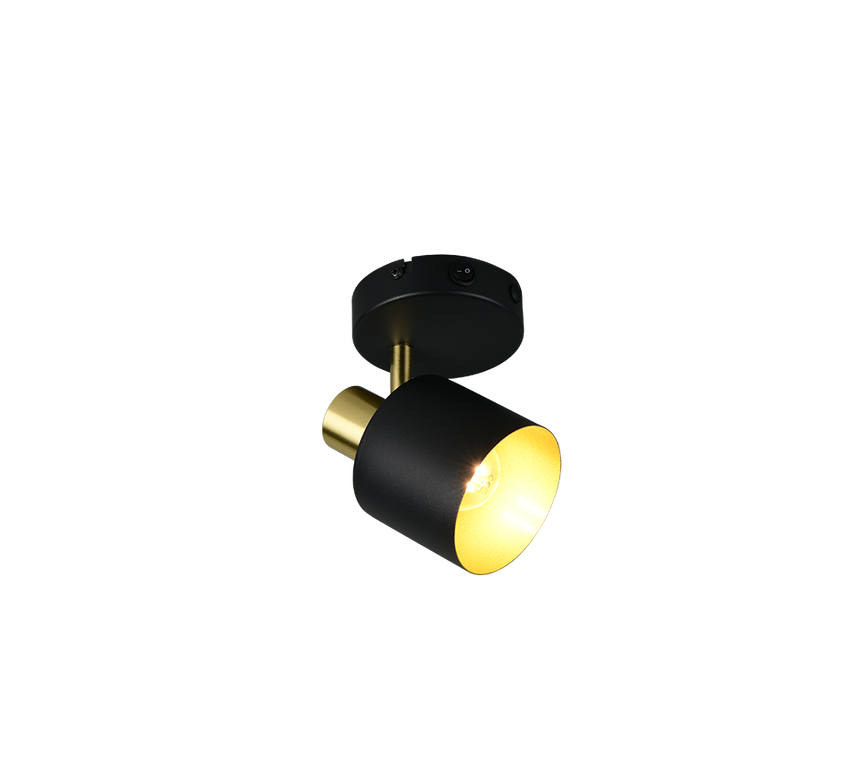 Foco Trio Eva LED negro y dorado 2700K 10cm 868870180
