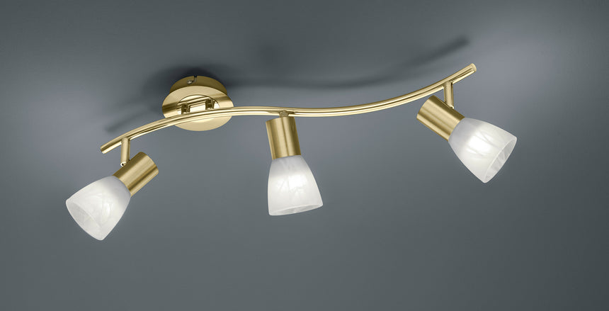 Foco Trio Levisto LED latón mate 3000K regulable 55cm 871010308