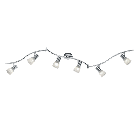 Foco Trio Levisto LED 6 luces níquel mate 3000K 180cm 871010607