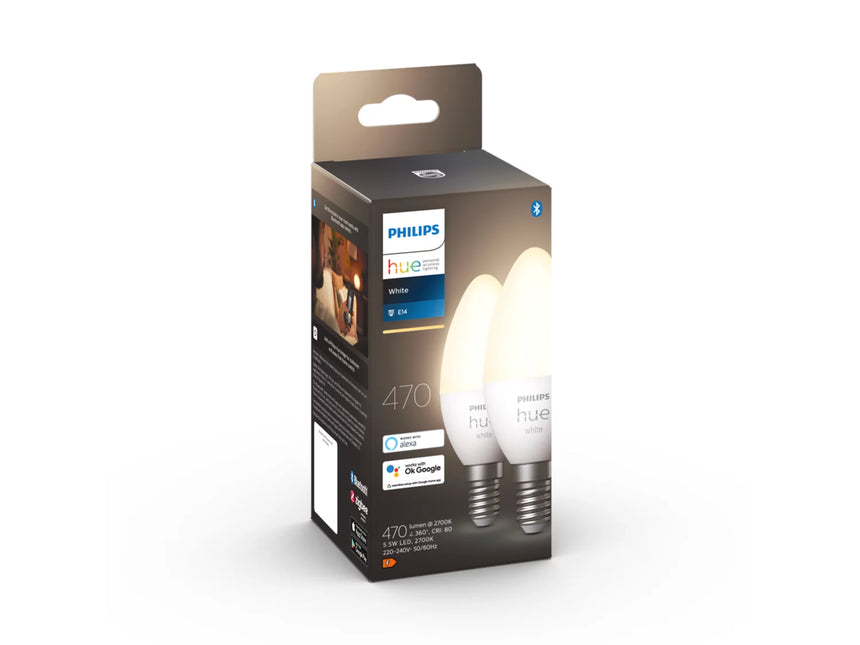 Philips Bombillas LED Hue Vela E14 5,5W 2 unidades 320628