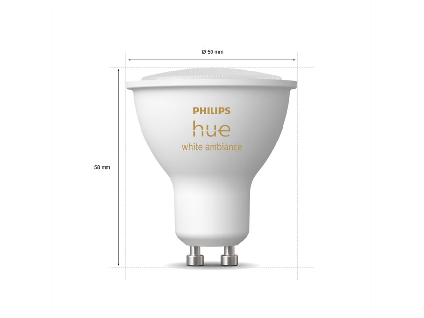Philips Bombilla inteligente LED Hue GU10 4,3W White Ambience 339903