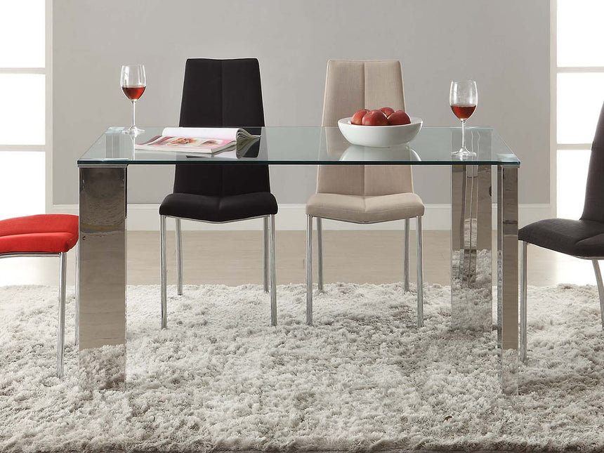 Schuller Malibú Mesa comedor y cocina de acero y cristal 876873