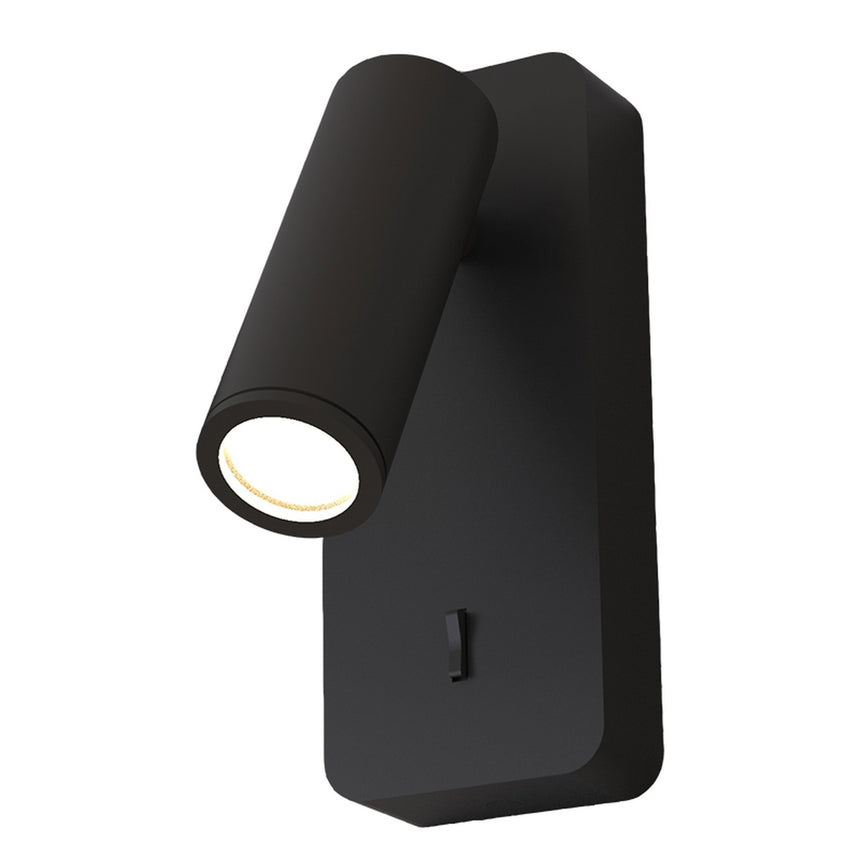 Aplique lector Mantra Notte 8874 en negro, con interruptor integrado