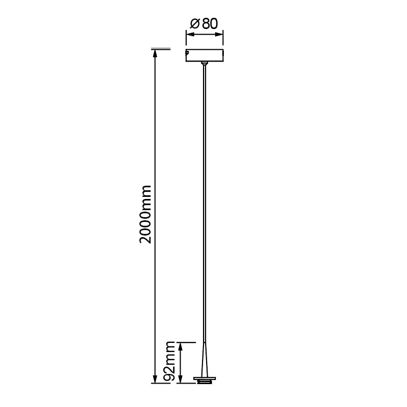 Plano de medidas - Mantra Andromeda Lámpara de techo colgante LED 5W 3000K W/T Cristal oro 8931