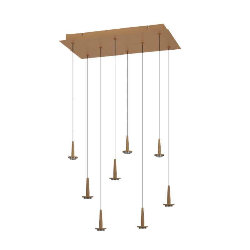 Mantra Andromeda Lámpara de techo colgante Cuadrado 8xLED 5W 3000K W/T Cristal oro 8934