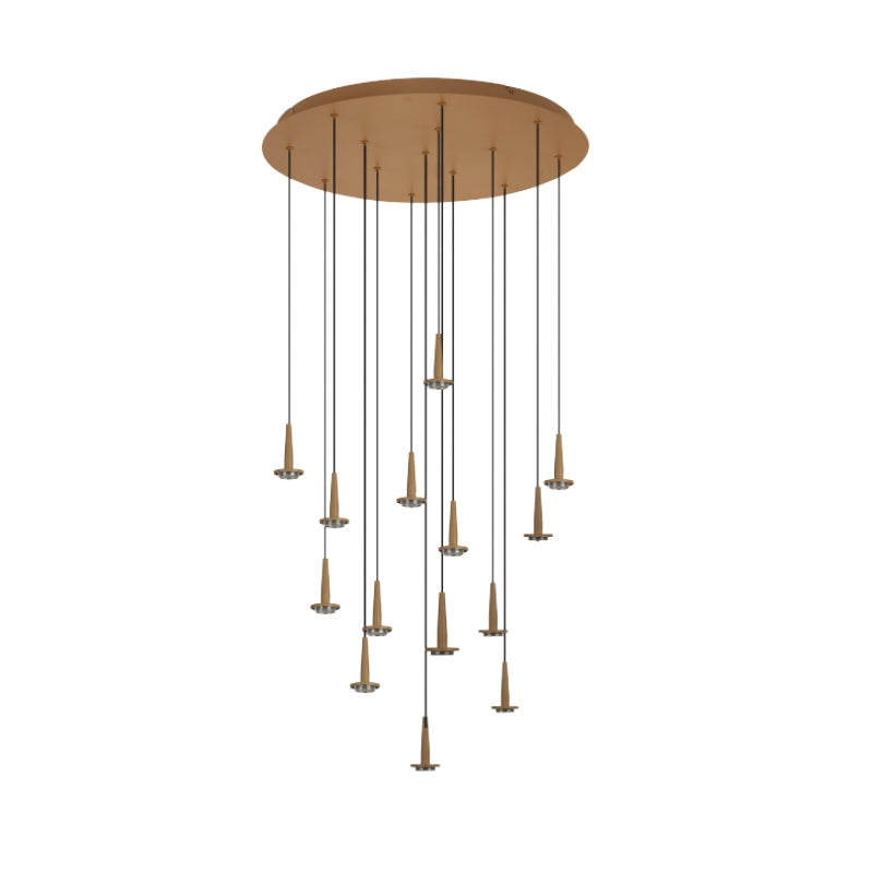 Mantra Andromeda Round Pendant Ceiling Lamp 14xLED W/T Crystal Gold 8935