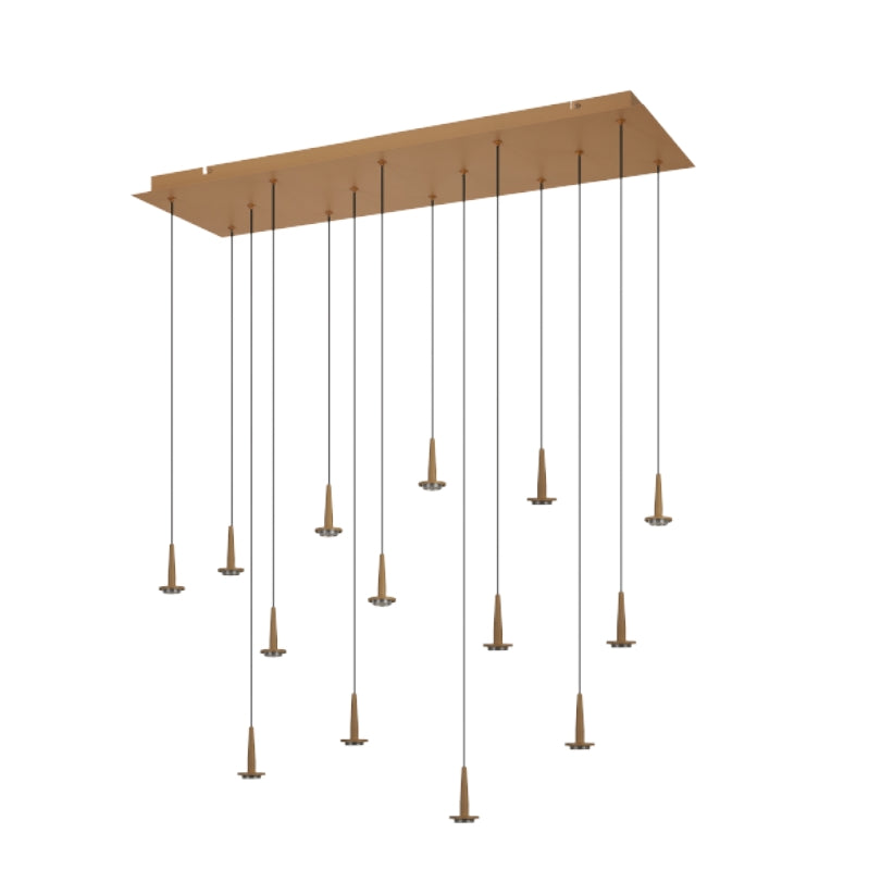 Mantra Andromeda Pendant Ceiling Lamp Square 14xLED W/T Crystal Gold 8936