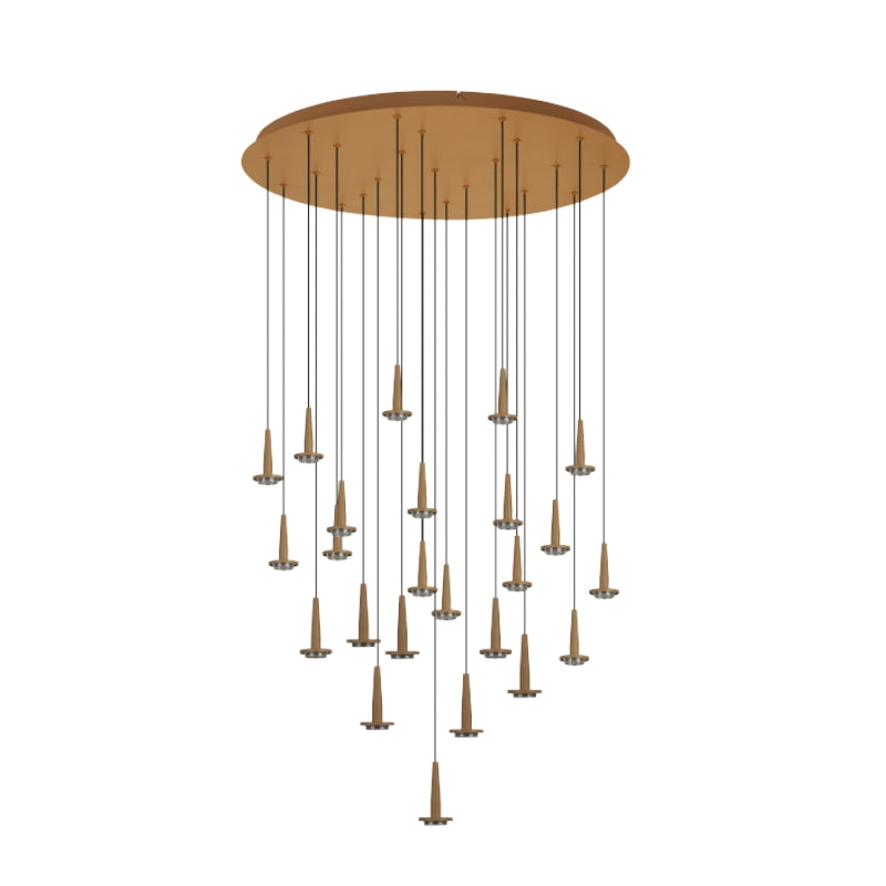 Mantra Andromeda Lámpara de techo colgante redondo 24xLED W/T cristal oro 8937