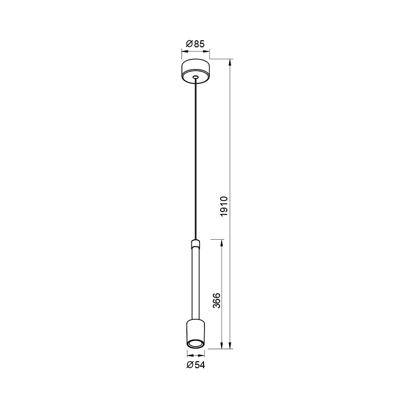 Plano de medidas - Mantra Fugaz Lámpara de techo colgante LED 7W 3000K oro pintura+oro rosa 8950