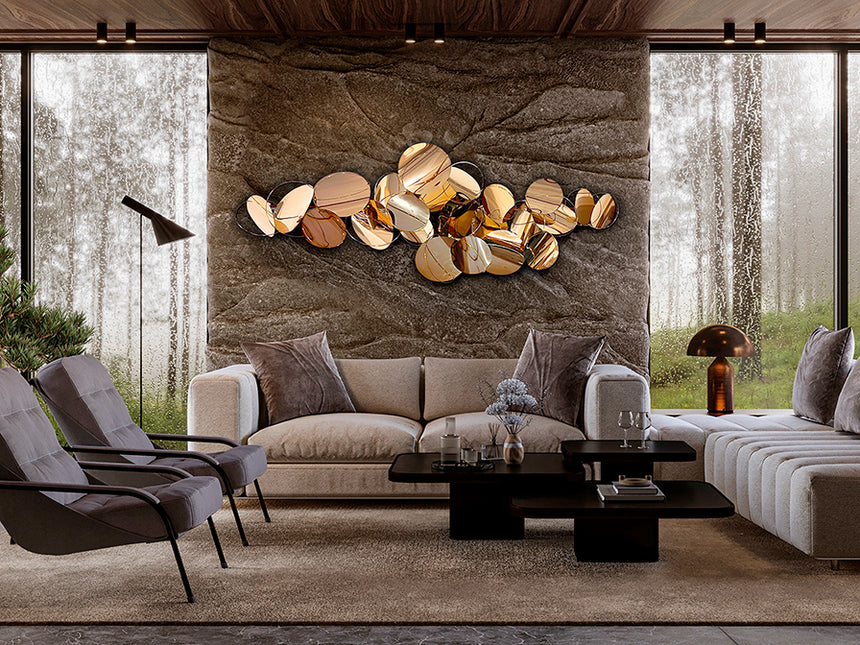 Escultura de pared bolas Schuller Serenity oro rosa acero inoxidable 65cm 895323 - imagen 3