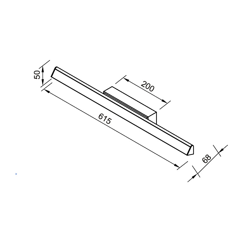 Plano de medidas - Mantra Lineal Plafón/Aplique LED 22W 3000K negro 61,5cm 8963