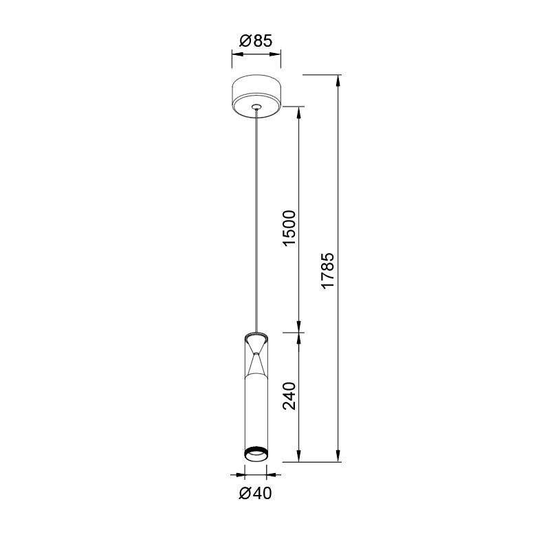 Plano de medidas - Mantra Spark Lámpara de techo colgante LED 7W 3000K oro rosado 8968