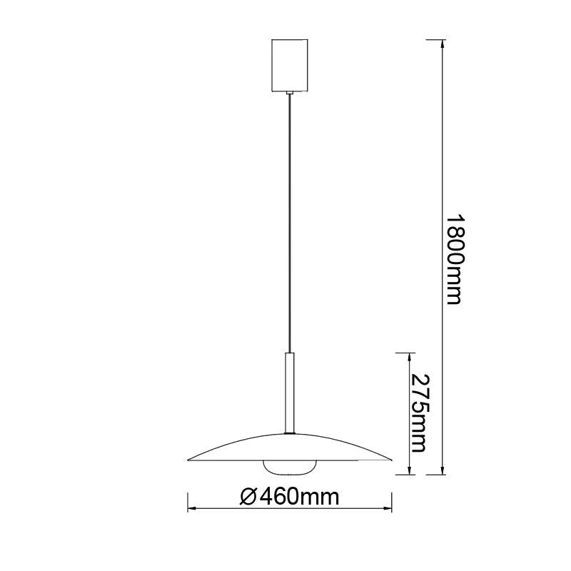 Plano de medidas - Mantra Lidia Lámpara de techo colgante LED 12W 3000K oro mate 8976