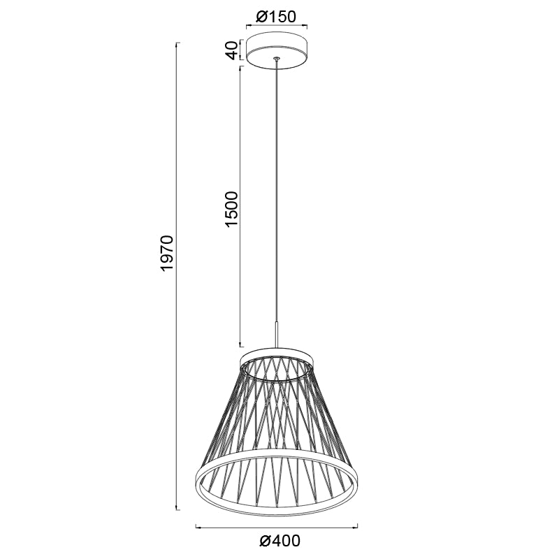 Plano de medidas - Mantra Spider Lámpara de techo colgante LED 20W 3000K gris 8980