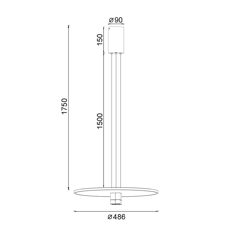 Plano de medidas - Mantra Nomada Lámpara de techo colgante LED negro/oro 8983
