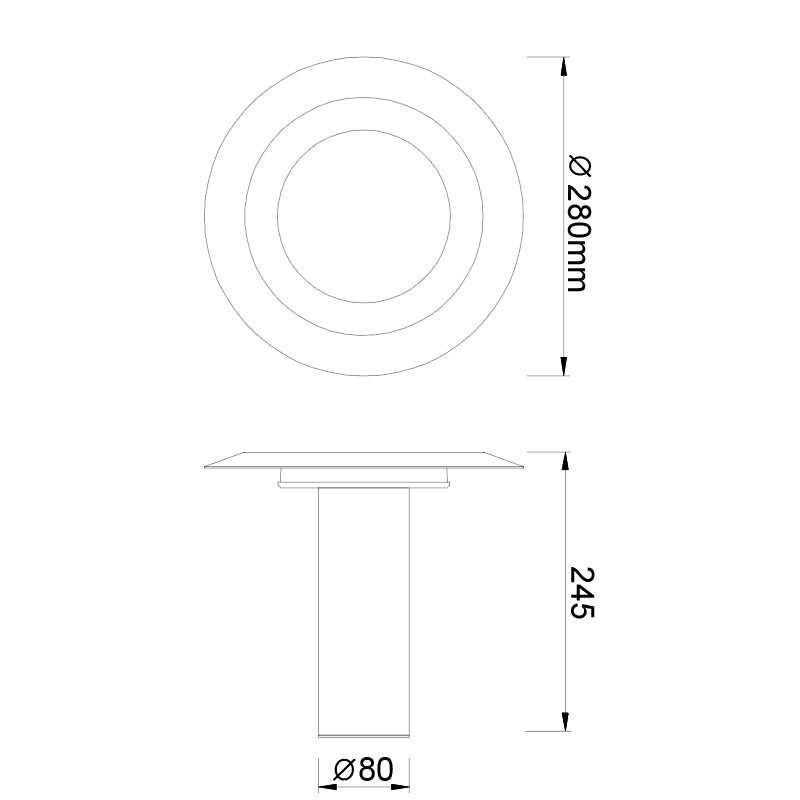 Plano de medidas - Mantra Tina Sobremesa LED 12W 3000K white/black 9004