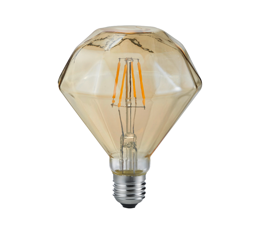 Bombilla Trio Diamant LED ámbar 2700K Ø11cm 902-479