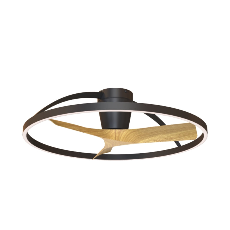 Mantra Nepal II ventilador de techo con luz plafón LED negra y madera 9044