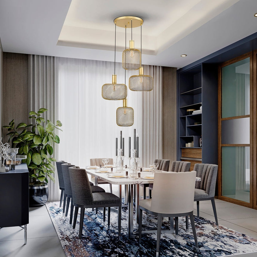 Schuller Osiris 4-Light Gold Pendant Light 910460