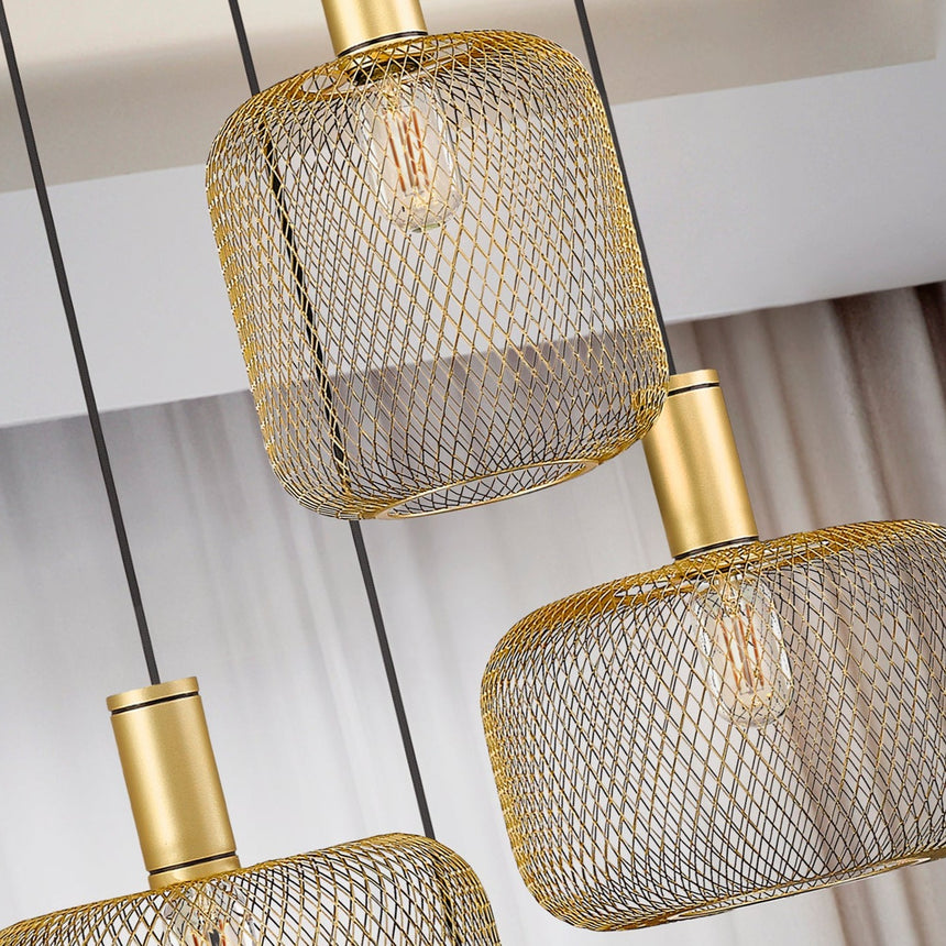 Lámpara de techo colgante Schuller Osiris 4 luces oro Ø58cm 910460 - imagen 3