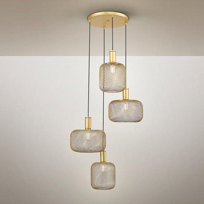 Lámpara de techo colgante Schuller Osiris 4 luces oro Ø58cm 910460 - imagen 4