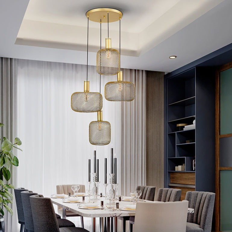 Schuller Osiris 4-Light Gold Pendant Light 910460