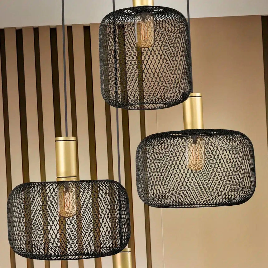 Schuller Osiris Lámpara de techo colgante 4 luces oro y negro 910477