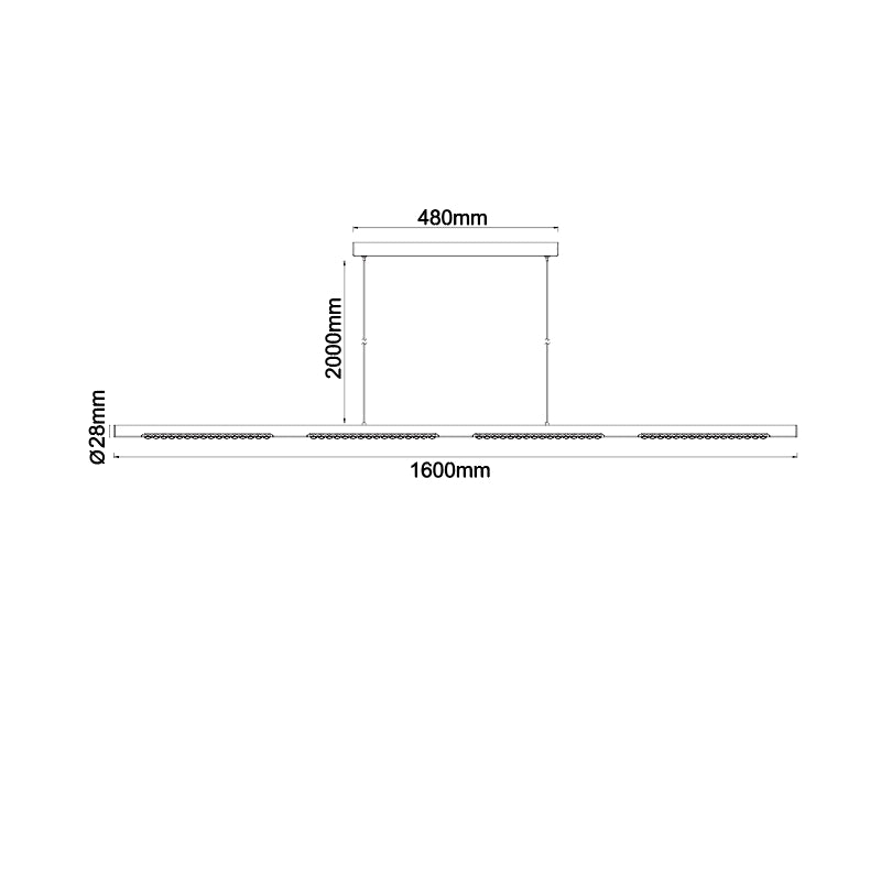 Mantra Meca Lámpara de techo colgante 38W blanco 4000K 9121
