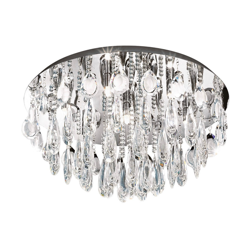 EGLO Calaonda Plafón acero inoxidable cristal cromo claro 93413