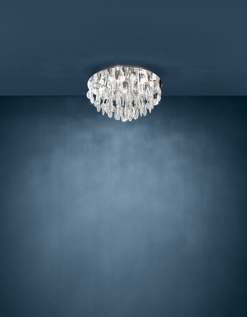 EGLO Calaonda Plafón acero inoxidable cristal cromo claro 93413