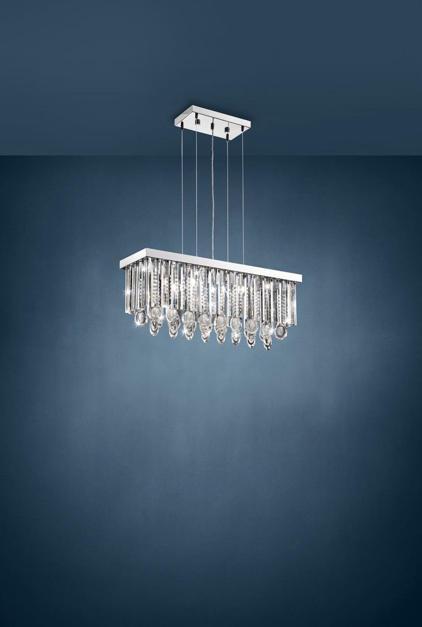 EGLO Calaonda Lámpara de techo colgante acero inoxidable cristal cromo claro 93422