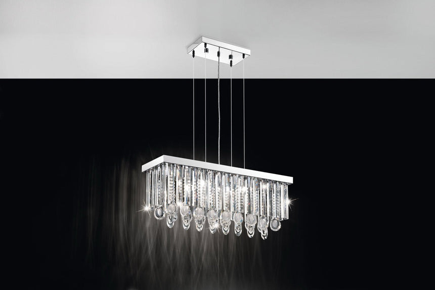 EGLO Calaonda Lámpara de techo colgante acero inoxidable cristal cromo claro 93422