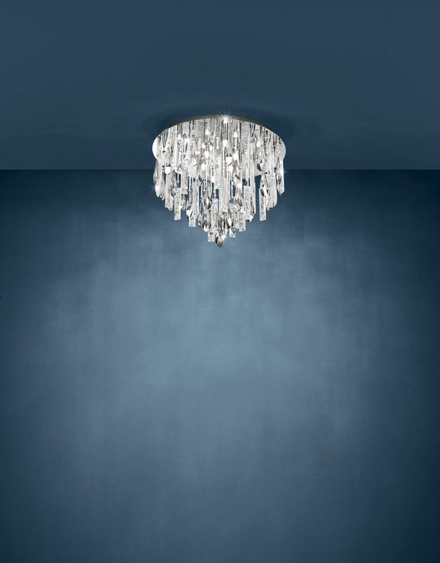 EGLO Calaonda Plafón acero inoxidable cristal cromo claro 93433