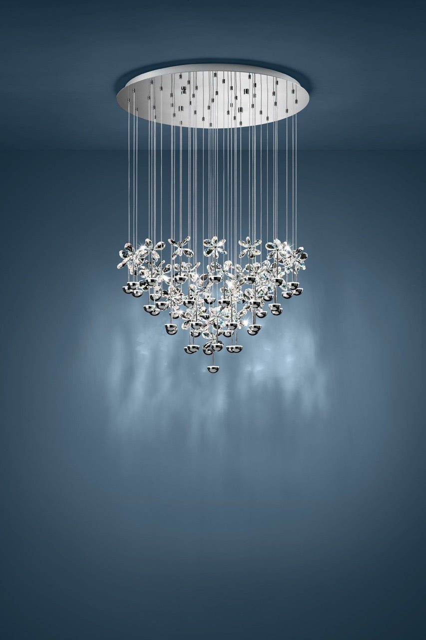 EGLO Pianopoli Lámpara de techo colgante LED acero inoxidable cristal cromo 93661