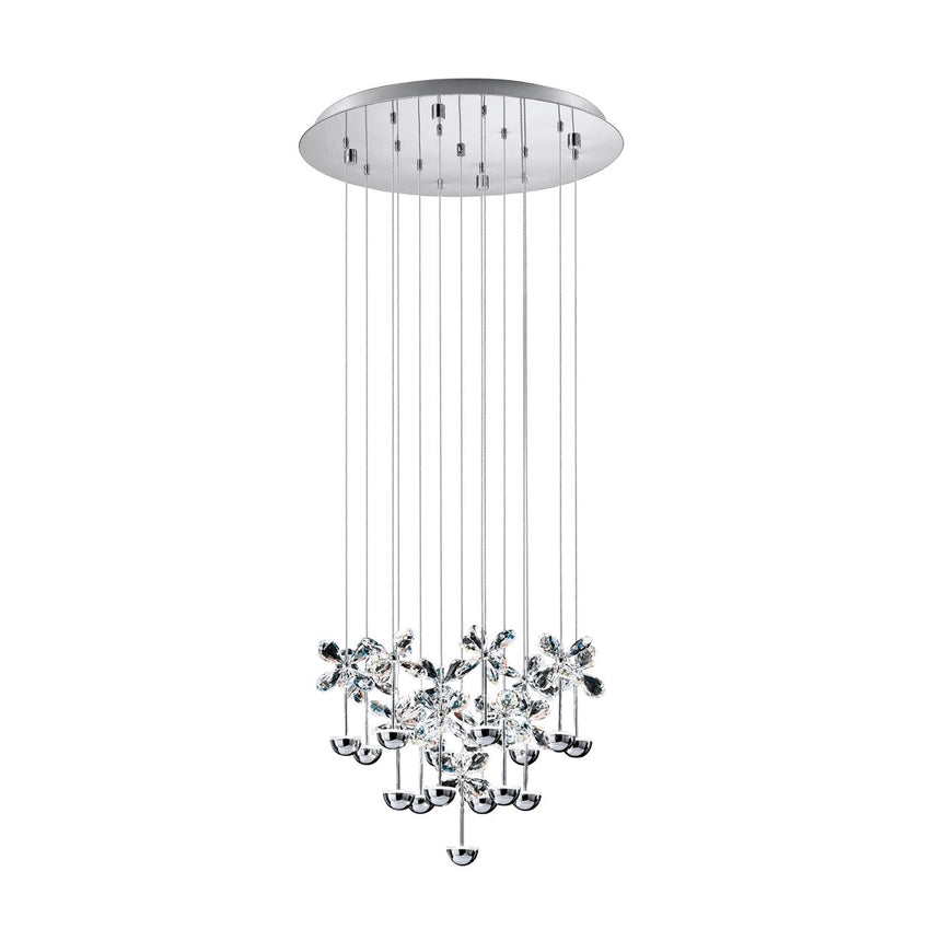 EGLO Pianopoli Lámpara de techo colgante LED acero inoxidable cristal cromo claro 93662
