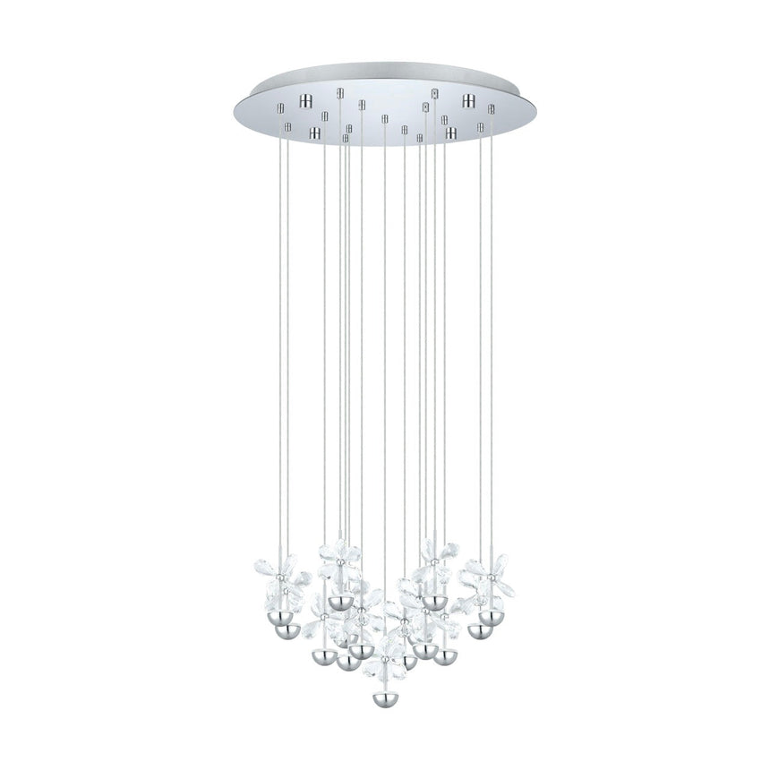 EGLO Pianopoli Lámpara de techo colgante LED acero inoxidable cristal cromo claro 93662