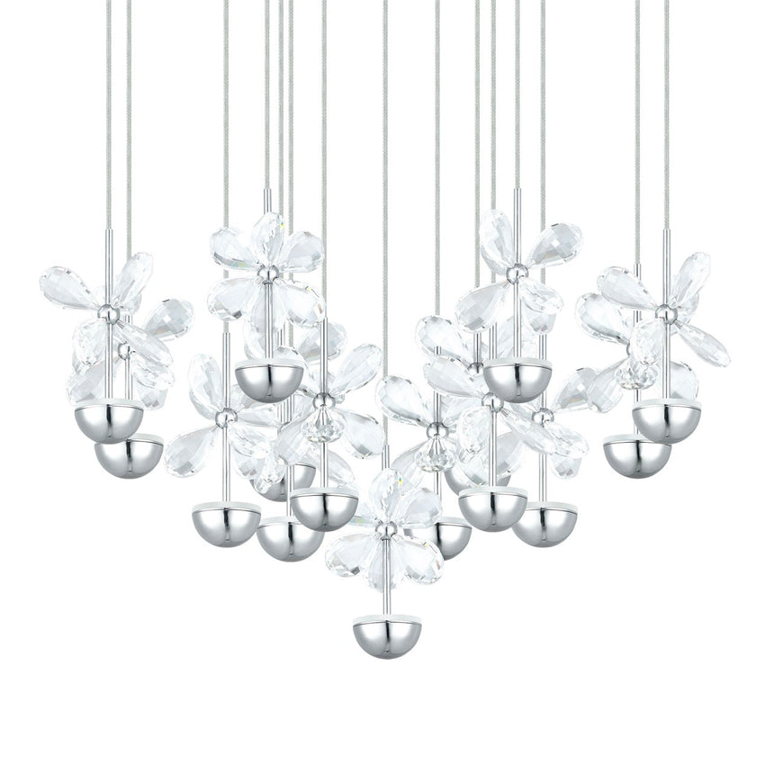 EGLO Pianopoli Lámpara de techo colgante LED acero inoxidable cristal cromo claro 93662
