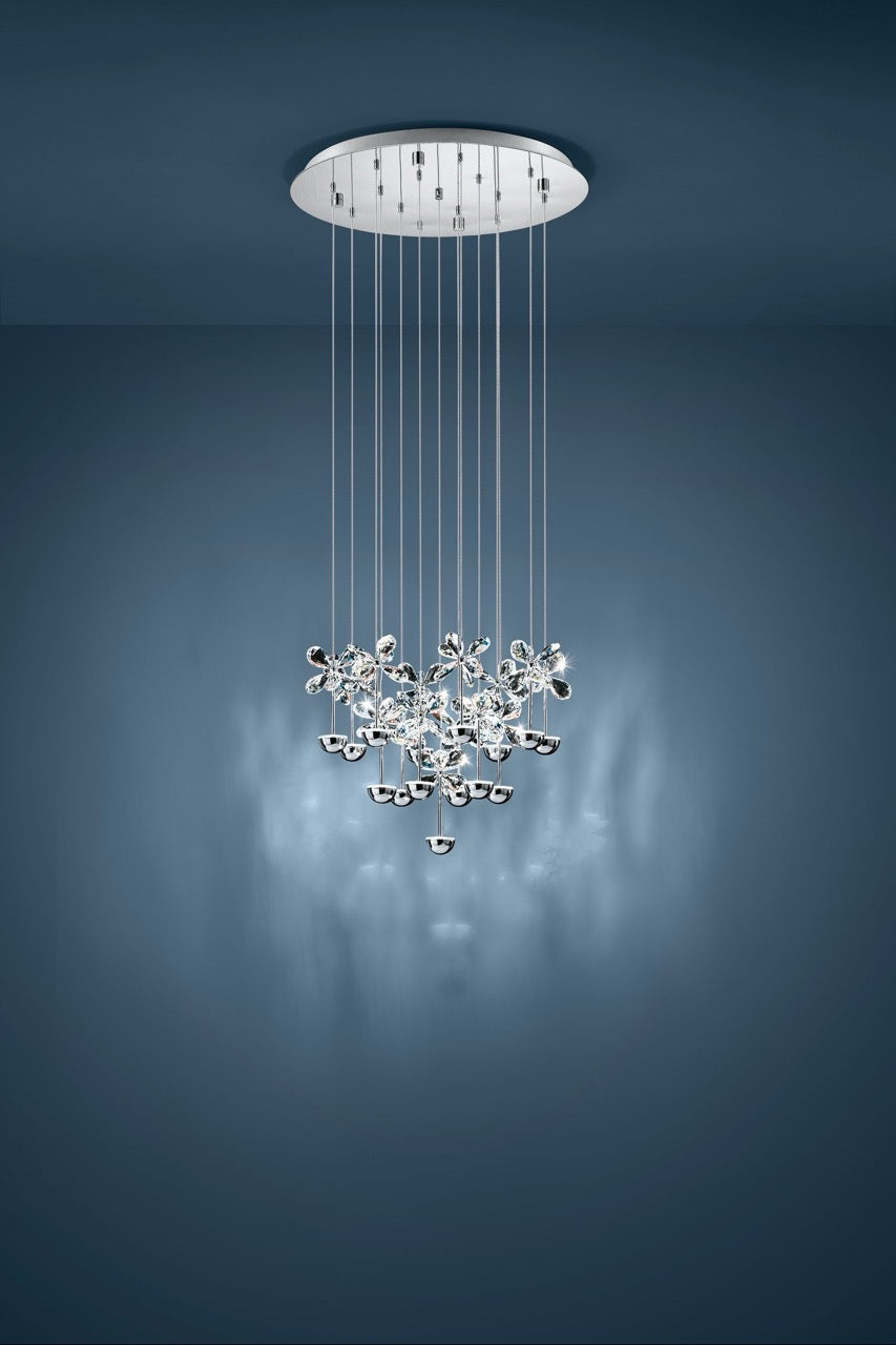 EGLO Pianopoli Lámpara de techo colgante LED acero inoxidable cristal cromo claro 93662