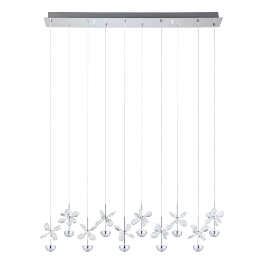 EGLO Pianopoli Lámpara de techo colgante LED acero inoxidable cristal cromo claro 93663
