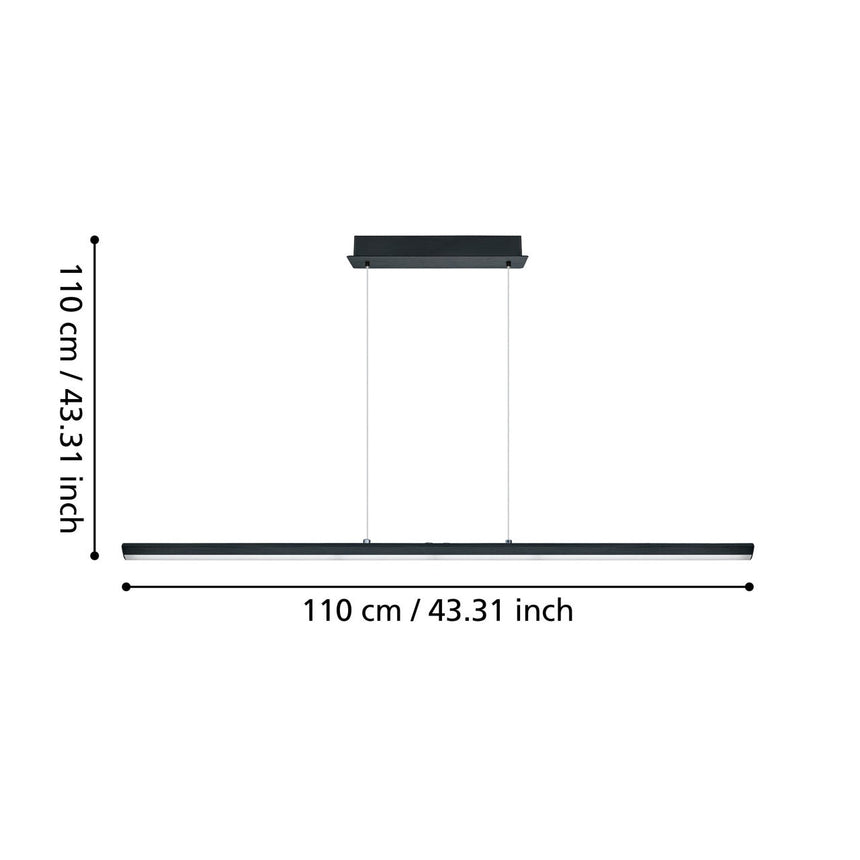 EGLO Pellaro Lámpara de techo colgante LED regulable aluminioacero plástico negro-mate blanco 93896