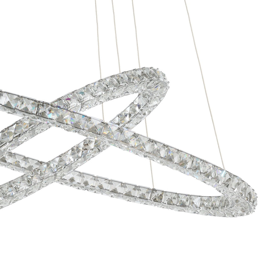 EGLO Toneria Lámpara de techo colgante LED 2 luces acero inoxidable cristal cromo claro 93946