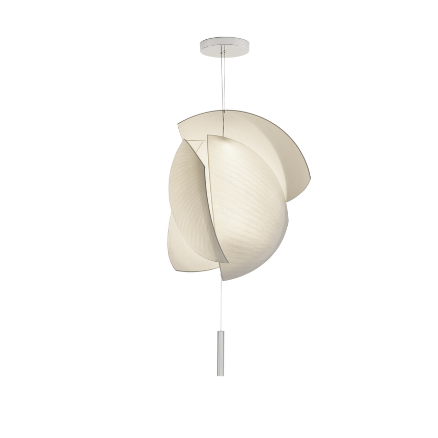 Lámpara de techo colgante LedsC4 Voiles Big Surface LED acero papel japonés 55W 00-B993-21-14
