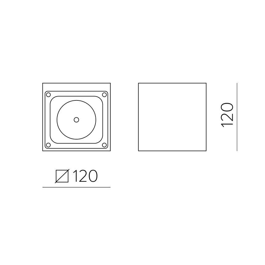 Lámpara de pared aplique ACB Hamal antracita texturado IP65 regulable A2081000GRDP