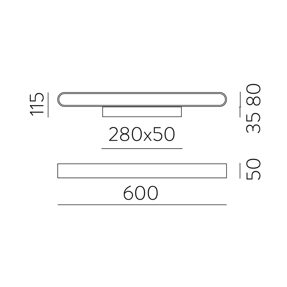 ACB Gala Wall Lamp Black LED Slide Switch A3189170N