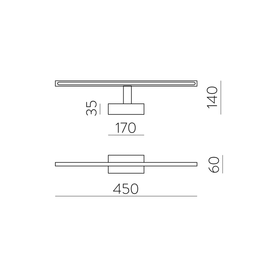 ACB Menorca Aplique baño blanco texturado LED 12W IP44 3000K-4000K Slide Switch A3730271B